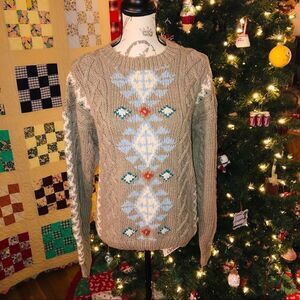 River Brand Arrow Hand Knit Sweater Size Medium